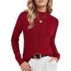 imageArachampampCloz Womens Wool Blend Fall Sweaters Mock Neck Business Casual OutfitsBurgundy Red
