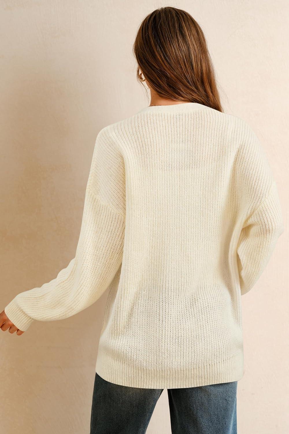 imageArachampampCloz Womens Mohair Wool Blend Fall Chunky Business Cardigan Sweaters 2025Cream