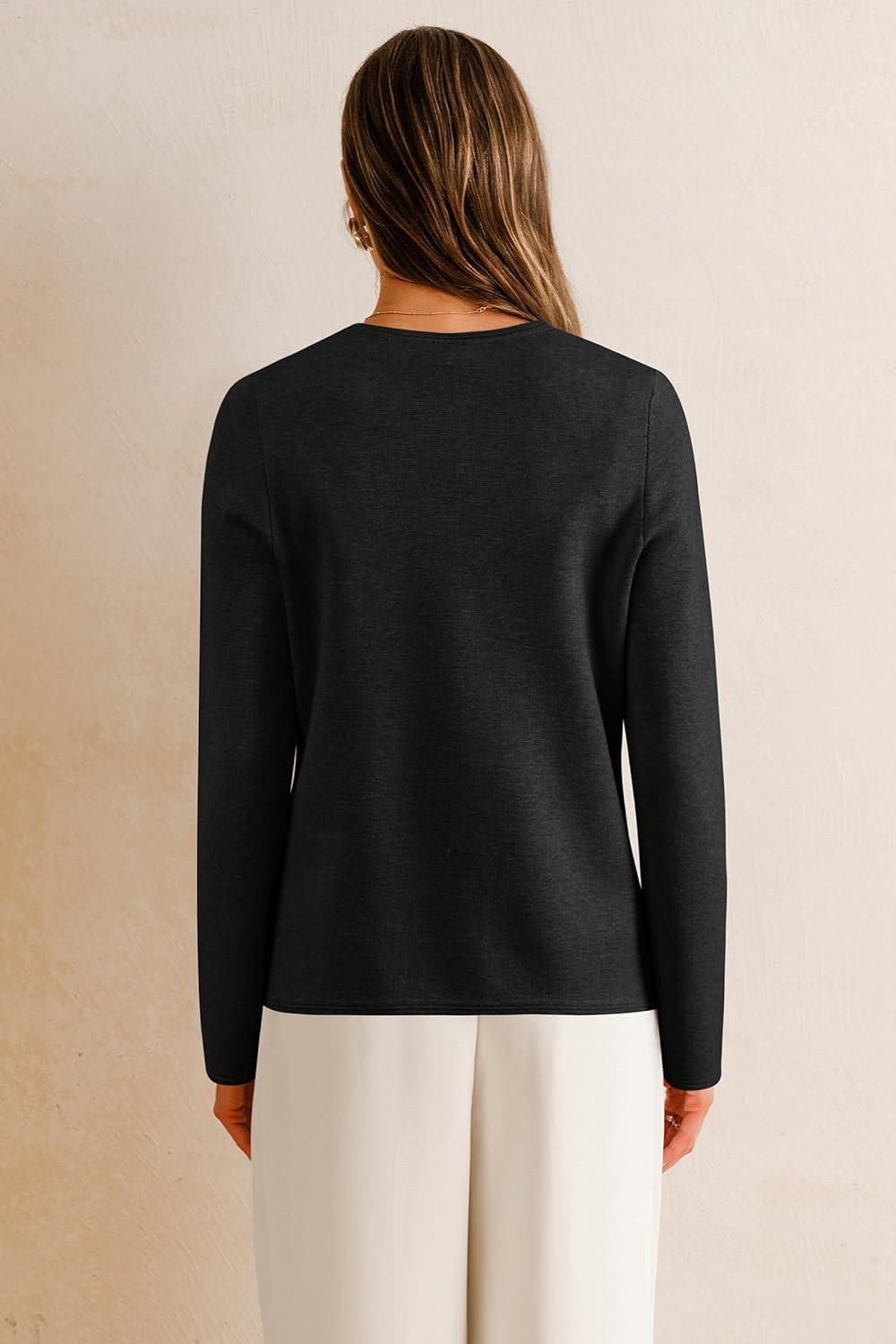 imageArachampampCloz Womens Wool Blend Fall Button Down Business Casual Blazers Jacket with Pockets 2025Black