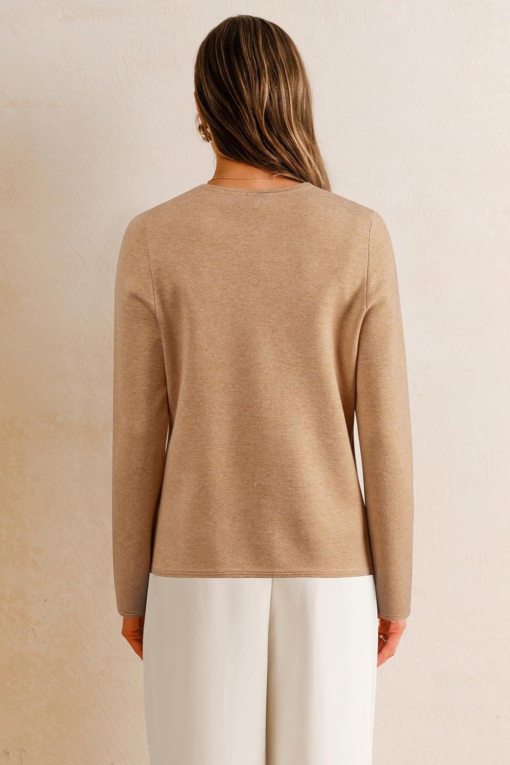 imageArachampampCloz Womens Wool Blend Fall Button Down Business Casual Blazers Jacket with Pockets 2025Brown