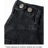 imageArachampampCloz Womens Denim Adjustable Waist Buttons High Waisted Wide Leg Jeans 2025Black