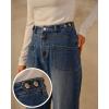 imageArachampampCloz Womens Denim Adjustable Waist Buttons High Waisted Wide Leg Jeans 2025Blue