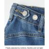 imageArachampampCloz Womens Denim Adjustable Waist Buttons High Waisted Wide Leg Jeans 2025Blue