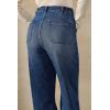 imageArachampampCloz Womens Denim Adjustable Waist Buttons High Waisted Wide Leg Jeans 2025Dark Blue