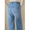 imageArachampampCloz Womens Denim Adjustable Waist Buttons High Waisted Wide Leg Jeans 2025Light Blue
