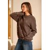 imageArachampampCloz Womens Wool Blend Embroidery Floral Oversized Fit Sweater Trendy 2025Chocolate Brown