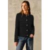 imageArachampampCloz Womens Wool Blend Fall Fashion Button Down Cropped Jacket Shackets 2025Black