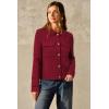 imageArachampampCloz Womens Wool Blend Fall Fashion Button Down Cropped Jacket Shackets 2025Red