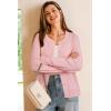 imageArachampampCloz Womens Wool Blended 2025 Fall Cardigan Sweaters Lightweight Long Sleeve Business Casual Outfits TopLight Pink