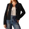 imageArachampampCloz Womens Wool Blend Fall Fashion Button Down Cropped Jacket Shackets 2025Black