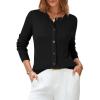 imageArachampampCloz Womens Wool Blended 2025 Fall Cardigan Sweaters Lightweight Long Sleeve Business Casual Outfits TopBlack