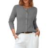 imageArachampampCloz Womens Wool Blended 2025 Fall Cardigan Sweaters Lightweight Long Sleeve Business Casual Outfits TopDark Gray