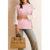 imageArachampampCloz Womens Cotton Blend Cap Sleeve Side Slit Sweater Vest Fall Casual Tops 2025Light Pink