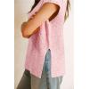 imageArachampampCloz Womens Cotton Blend Cap Sleeve Side Slit Sweater Vest Fall Casual Tops 2025Light Pink