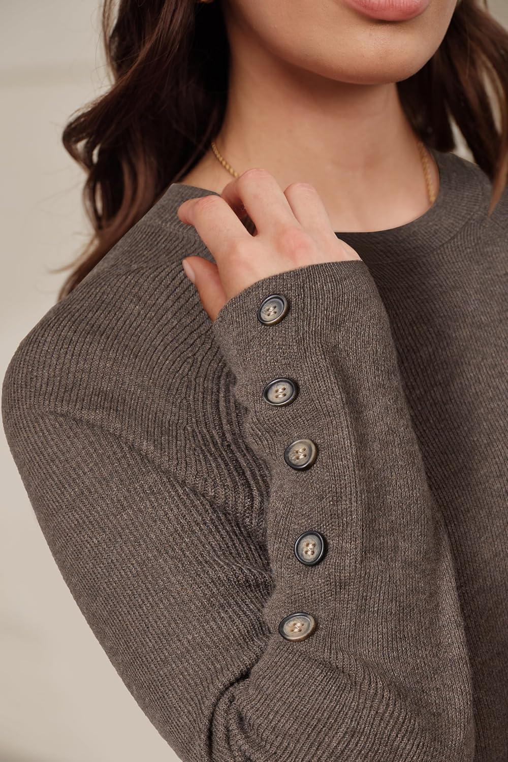 imageArachampampCloz Womens Wool Blend Sweater 2 Piece Sets Fall Business Long Sleeve Top Midi Skirts Outfits 2025Coffee