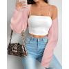 imageArachampampCloz Womens Wool Blend Bolero Shrug Fall Fashion Cropped Cardigans 2025Pink