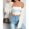 imageArachampampCloz Womens Wool Blend Bolero Shrug Fall Fashion Cropped Cardigans 2025White