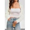 imageArachampampCloz Womens Wool Blend Bolero Shrug Fall Fashion Cropped Cardigans 2025White