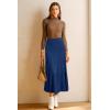 imageArachampampCloz Womens Wool Blend Wide Elastic Band ALine Pleated Flowy Long Skirts 2025Navy Blue
