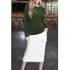 imageArachampampCloz Womens Soft Knit Sweater Fall Dressy Casual Pullover TopsStriped Army Green Black