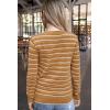 imageArachampampCloz Womens Soft Knit Sweater Fall Dressy Casual Pullover TopsStriped Light Brown White