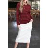 imageArachampampCloz Womens Soft Knit Sweater Fall Dressy Casual Pullover TopsStriped Wine Black