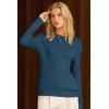 imageArachampampCloz Womens Wool Blend Classic Crew Neck Casual Fall SweatersIndigo Blue