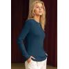 imageArachampampCloz Womens Wool Blend Classic Crew Neck Casual Fall SweatersIndigo Blue