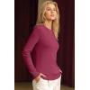 imageArachampampCloz Womens Wool Blend Classic Crew Neck Casual Fall SweatersRaspberry Pink