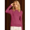 imageArachampampCloz Womens Wool Blend Classic Crew Neck Casual Fall SweatersRaspberry Pink