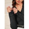imageArachampampCloz Womens Wool Blend Polo Sweater Shirt Business Casual Slim Fitted Fall Tops 2025Black