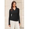 imageArachampampCloz Womens Wool Blend Polo Sweater Shirt Business Casual Slim Fitted Fall Tops 2025Black