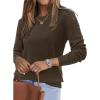 imageArachampampCloz Womens Wool Blend Classic Crew Neck Casual Fall SweatersDark Brown