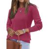 imageArachampampCloz Womens Wool Blend Classic Crew Neck Casual Fall SweatersRaspberry Pink
