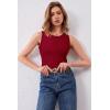 imageArachampampCloz Womens Wool Blend Sweaters Non See Through AllSeason Business Casual Tank 2025Cburgundy Red