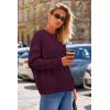 imageArachampampCloz Womens Wool Blend Cable Knit Fall Winter Chunky Oversized Sweaters 2025Burgundy Dark Red