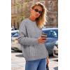 imageArachampampCloz Womens Wool Blend Cable Knit Fall Winter Chunky Oversized Sweaters 2025Light Grey