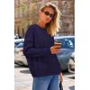 imageArachampampCloz Womens Wool Blend Cable Knit Fall Winter Chunky Oversized Sweaters 2025Navy