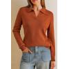 imageArachampampCloz Womens Wool Blend Collared Fall Pullover Sweaters Business Casual Outfits 2025Caramel