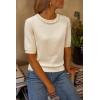 imageArachampampCloz Womens Wool Blend Elegant Crew Neck Sweaters for Fall 2025Apricot