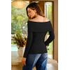 imageArachampampCloz Womens Wool Blend Slim Fit Off The Shoulder Fall Sweater 2025Black