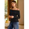 imageArachampampCloz Womens Wool Blend Slim Fit Off The Shoulder Fall Sweater 2025Black