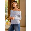imageArachampampCloz Womens Wool Blend Slim Fit Off The Shoulder Fall Sweater 2025Light Gray