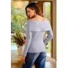 imageArachampampCloz Womens Wool Blend Slim Fit Off The Shoulder Fall Sweater 2025Light Gray