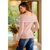 imageArachampampCloz Womens Wool Blend Slim Fit Off The Shoulder Fall Sweater 2025Pale Pink