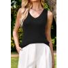imageArachampampCloz Womens Wool Blend Sweaters Non See Through Double VNeck AllSeason Tank 2025Black