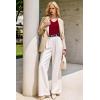 imageArachampampCloz Womens Wool Blend Sweaters Non See Through Double VNeck AllSeason Tank 2025Burgundy Red
