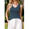 imageArachampampCloz Womens Wool Blend Sweaters Non See Through Double VNeck AllSeason Tank 2025Dark Blue