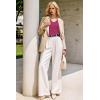 imageArachampampCloz Womens Wool Blend Sweaters Non See Through Double VNeck AllSeason Tank 2025Rose Red