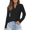 imageArachampampCloz Womens Wool Blend Collared Fall Pullover Sweaters Business Casual Outfits 2025Black